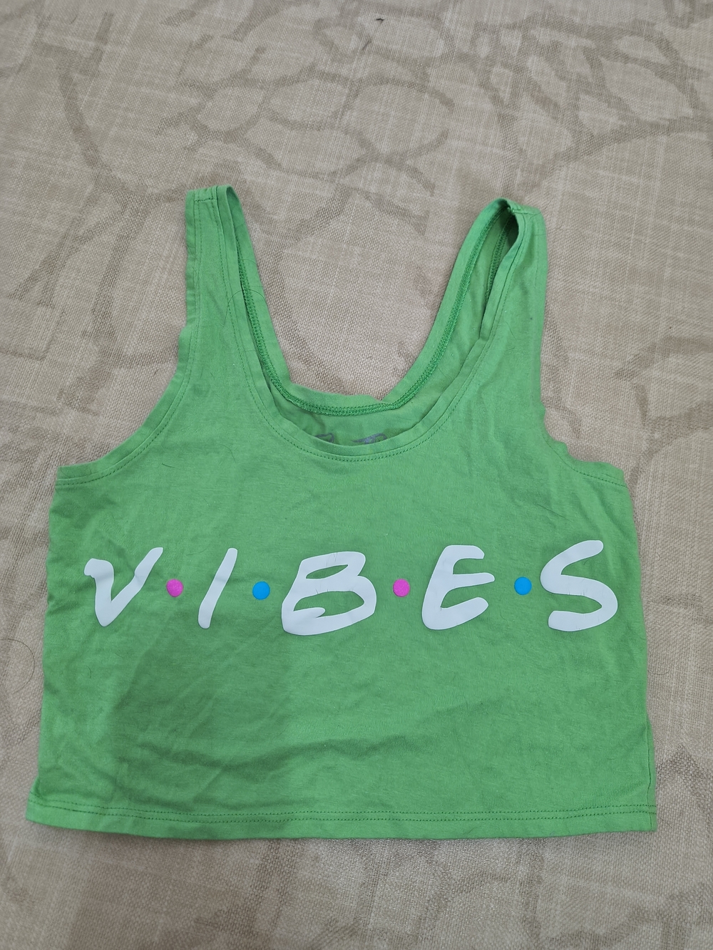 Green Vibes Crop Tank Top